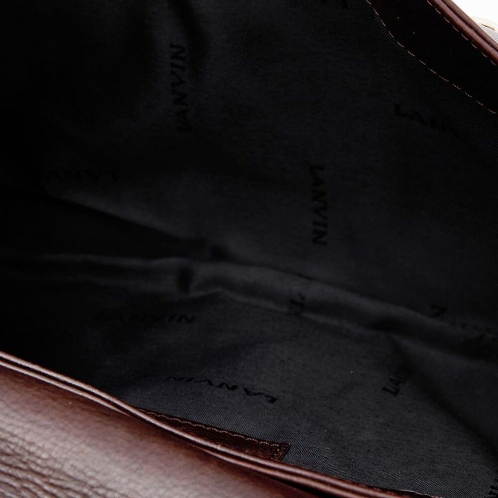 Lanvin Dark Brown Leather Flap Shoulder Bag - Picture 7 of 7
